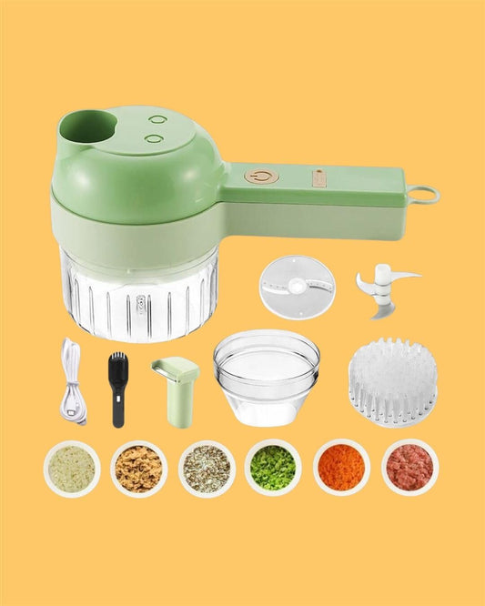4 in 1 Electric Vegetable Cutter – Portable Rechargeable Kitchen Chopper